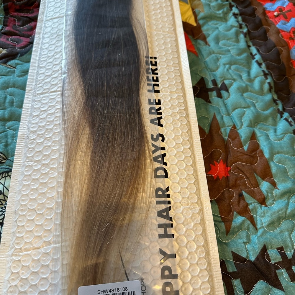 The hair shop 18in skin weft tape in extensions/dark espresso caramel